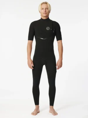 Roupa de Borracha Long John Rip Curl E-Bomb E7 2/2 mm Manga Curta Sem Zíper - Preto - Tam. MP
